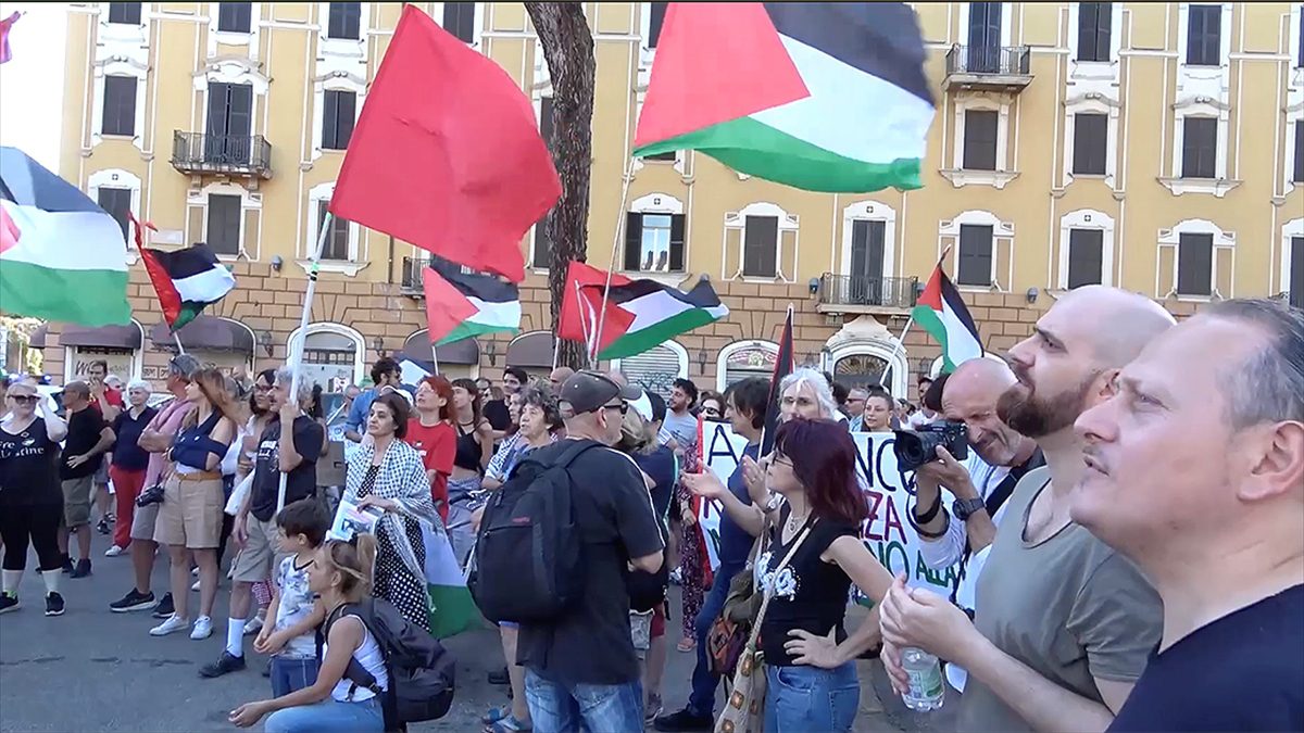 İtalya'nın başkenti Roma'da ve ikinci büyük kenti Milano'da "Filistinlilere yönelik