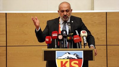 Kayserispor Kulübü Başkanı Ali Çamlı, tek aday olarak girdiği olağan