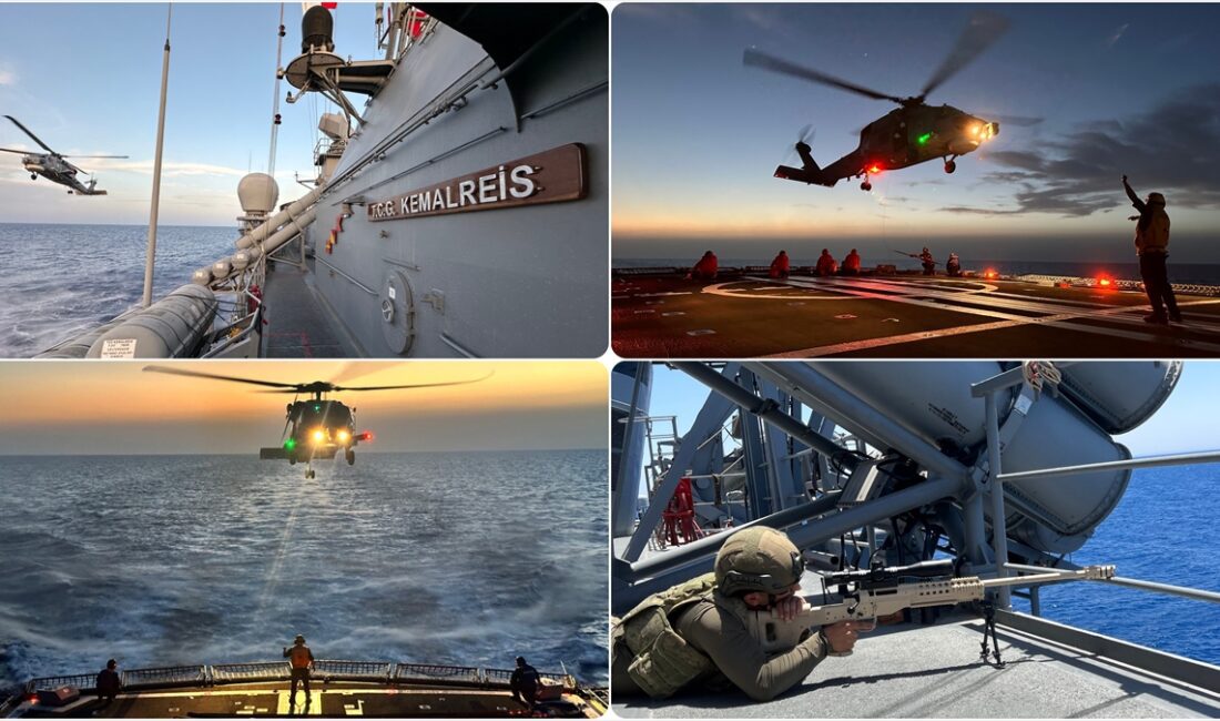 Milli Savunma Bakanlığı (MSB), TCG Kemalreis fırkateyninin, Libya açıklarında helikopter