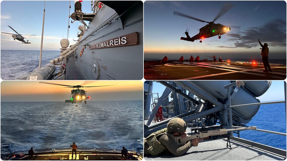 Milli Savunma Bakanlığı (MSB), TCG Kemalreis fırkateyninin, Libya açıklarında helikopter