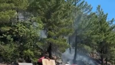 ANTALYA (AA) – Antalya'nın Alanya ilçesinde ormanlık alanda çıkan yangın