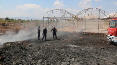 ANTALYA (AA) – Antalya'nın Aksu ilçesinde çıkan yangında bazı seralar