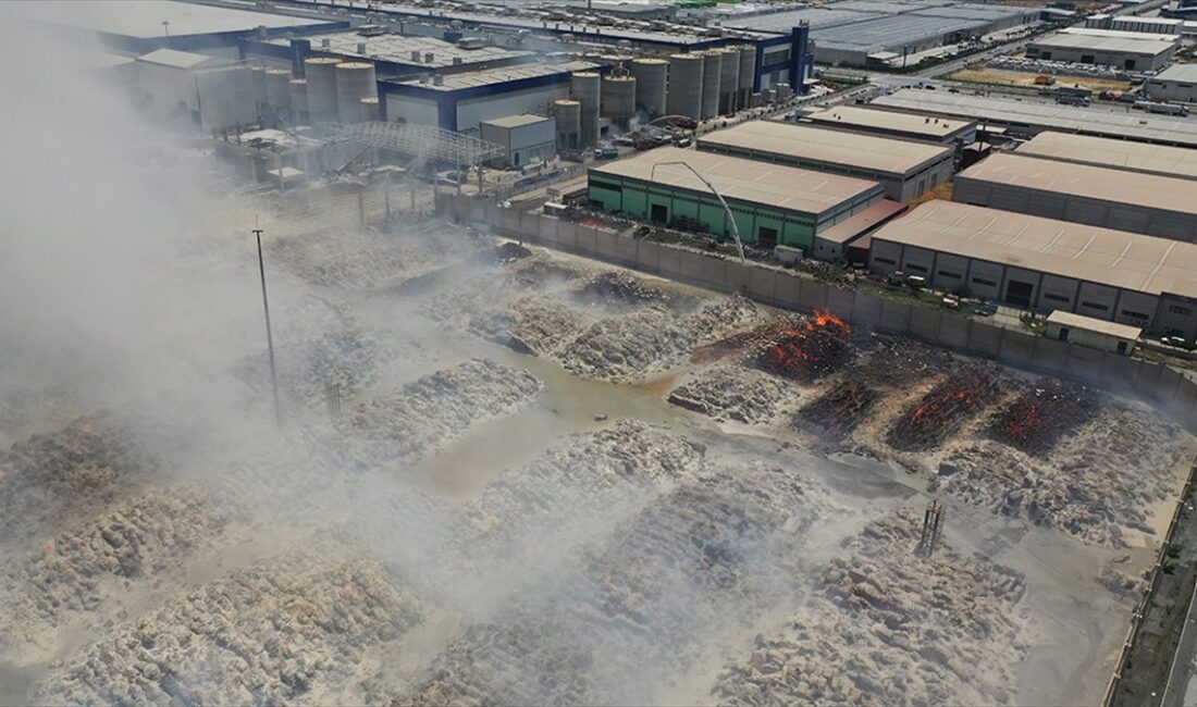 Aydın'ın Söke ilçesindeki kağıt fabrikasında 12 Temmuz'da başlayan yangın kısmen