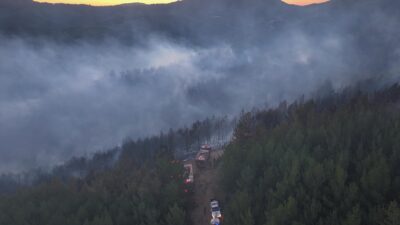İzmir'in Bergama ilçesinde orman yangınına müdahale eden pikabın devrilmesi sonucu