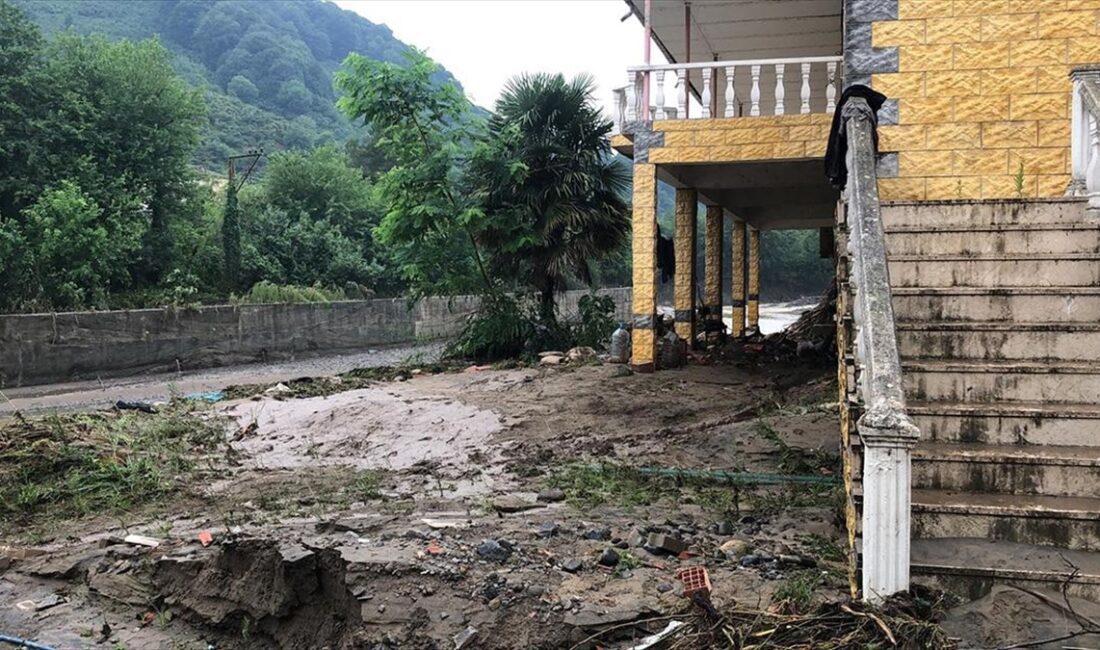 Ordu'da şiddetli yağıştan etkilenen İkizce ve Çaybaşı ilçelerinde temizlik ile