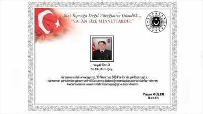 Milli Savunma Bakanlığı, Somali Türk Görev Kuvveti Komutanlığında görevli Uzman