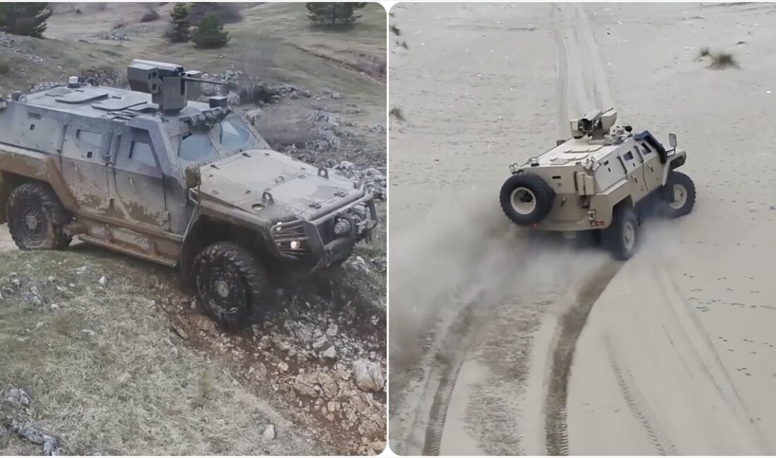 Türk savunma sanayisi ürünü COBRA II 4x4 tekerlekli zırhlı aracın