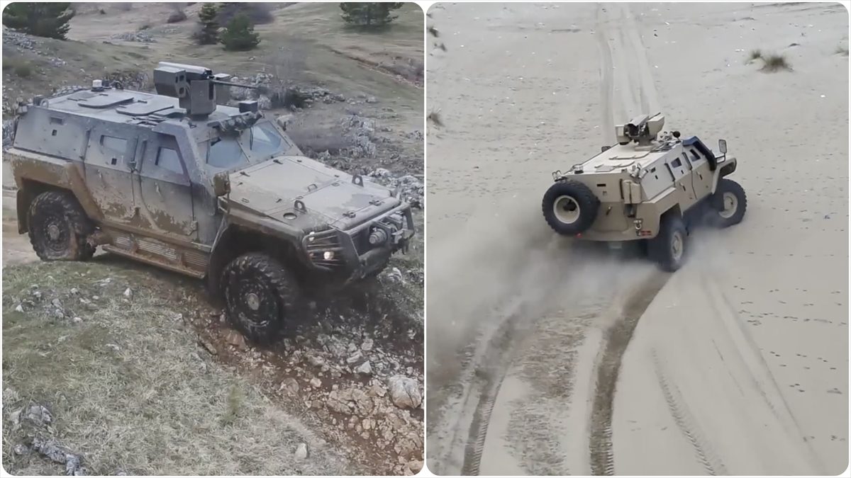 Türk savunma sanayisi ürünü COBRA II 4x4 tekerlekli zırhlı aracın
