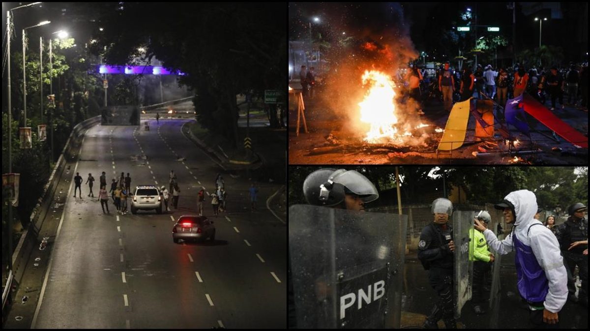 Venezuela'da devlet başkanı seçiminin sonuçlarını protesto edenlerle güvenlik güçleri arasında