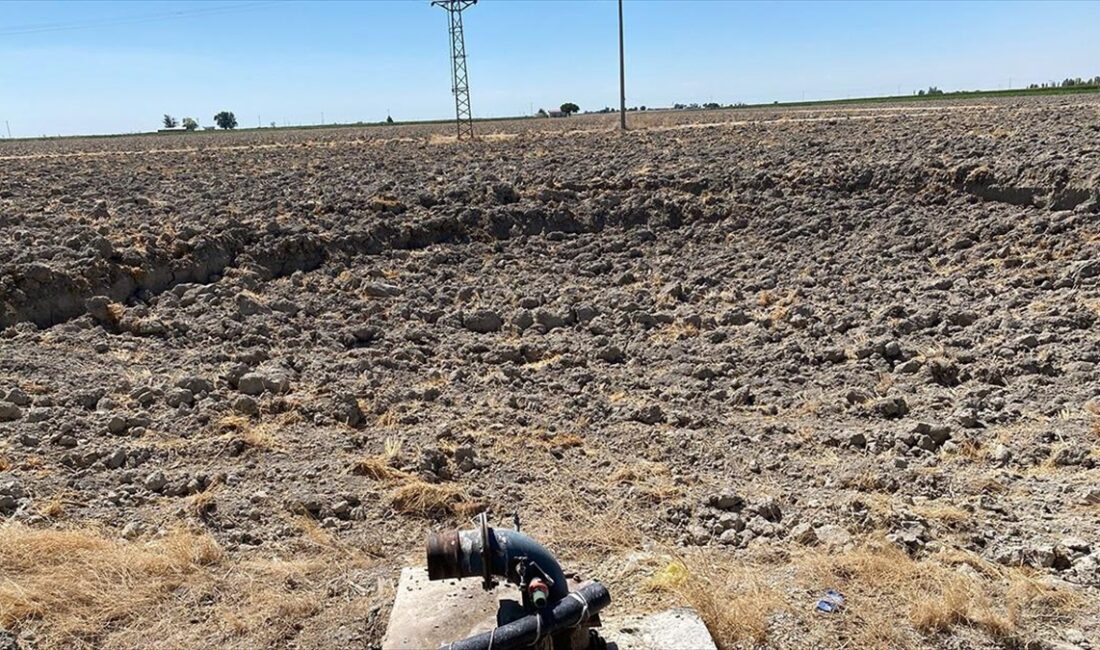 Konya'nın Karapınar ilçesinde ekime hazır olan tarlada oluşan obruk tedirginliğe