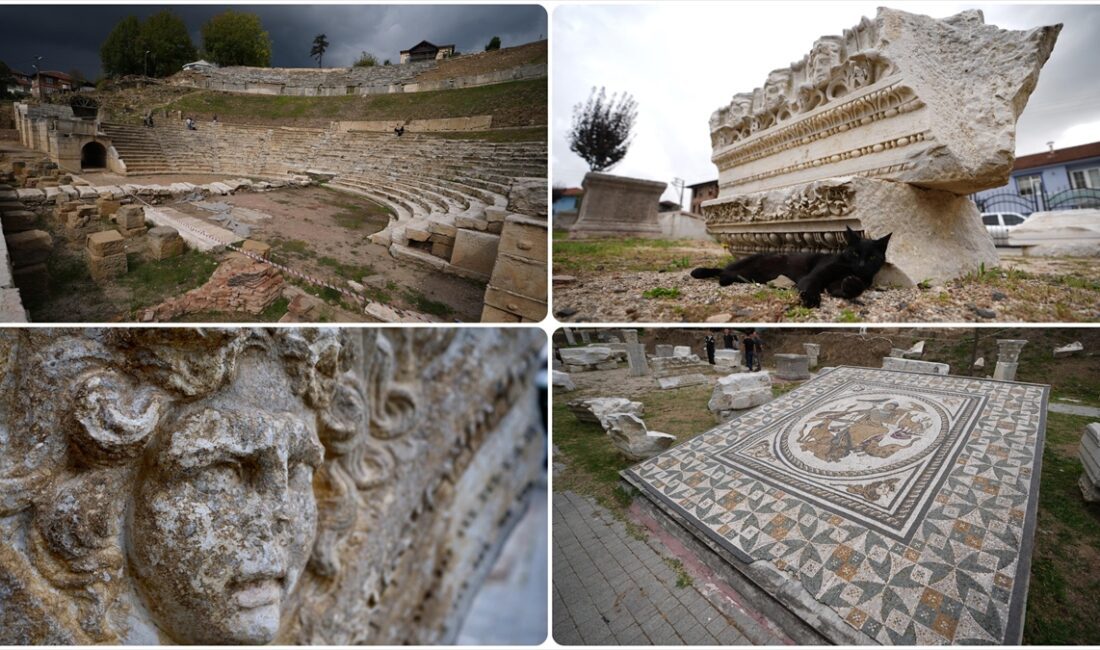 Düzce'nin Konuralp Bölgesi'ndeki Prusias Ad Hypium Antik Kenti'nde devam eden