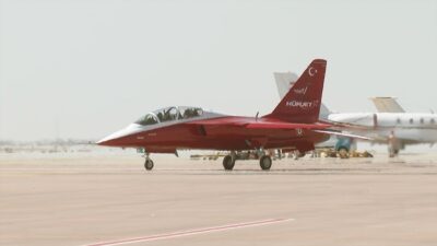 Uluslararası Mısır Havacılık Fuarı'na katılan Türk Havacılık Uzay Sanayii'nin (TUSAŞ)