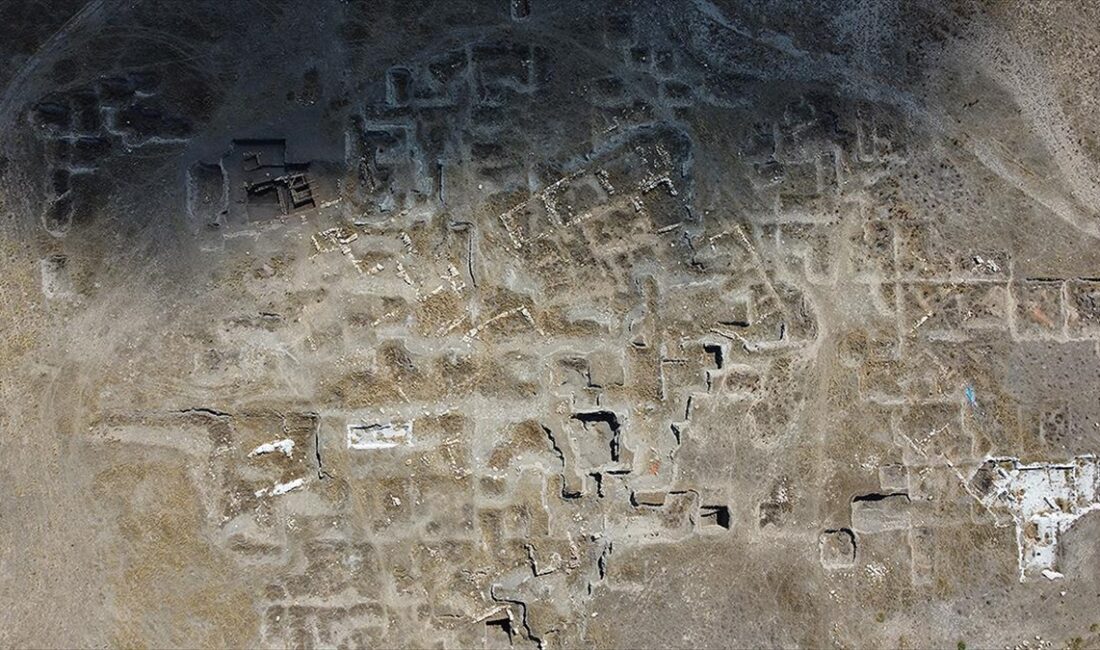 Eskişehir'in Seyitgazi ilçesindeki Küllüoba Höyüğü'nde evlerin ve içlerindeki ocak, kül