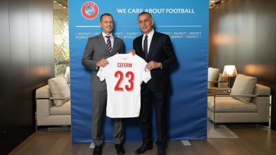Türkiye Futbol Federasyonu (TFF) Başkanı İbrahim Hacıosmanoğlu, UEFA Başkanı Aleksander