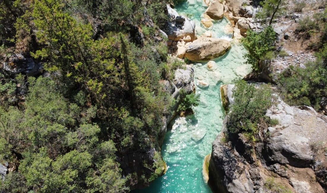 ANTALYA (AA) – Antalya'nın Akseki ilçesinde içinde şelale ve doğal