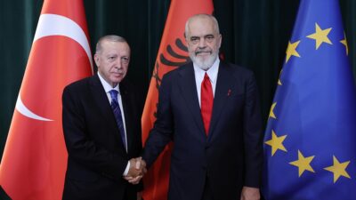Cumhurbaşkanı Recep Tayyip Erdoğan, Arnavutluk Başbakanı Edi Rama ile bir