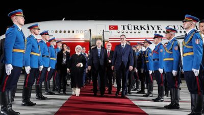 Cumhurbaşkanı Recep Tayyip Erdoğan, Arnavutluk'taki temaslarının ardından özel uçak "TUR"