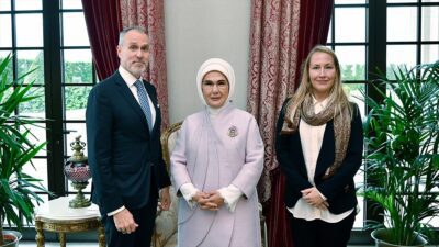Emine Erdoğan, CMI Martti Ahtisaari Barış Vakfı CEO'su Janne Taalas