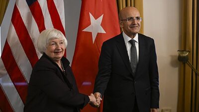 ABD Hazine Bakanı Janet Yellen'ın, Hazine ve Maliye Bakanı Mehmet