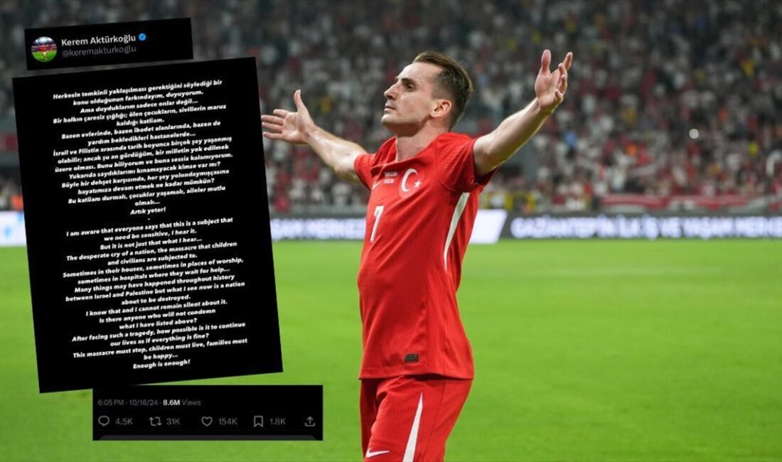 Portekiz'in Benfica takımında top koşturan milli futbolcu Kerem Aktürkoğlu'nun İsrail'in