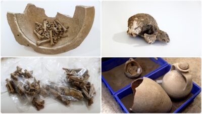 Konya'da Savatra Antik Kenti'nde yürütülen kazı çalışmalarında, toprak kapların içerisinde