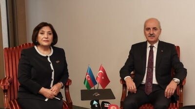 TBMM Başkanı Numan Kurtulmuş, Azerbaycan Milli Meclis Başkanı Sahibe Gafarova