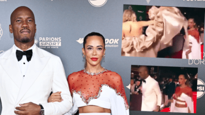 Didier Drogba, Ballon d'Or töreninde gazeteci Sandy Heribert ve sevgilisi