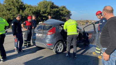 Çanakkale’de refüje çarpıp takla atan otomobilin sürücüsü Elif Nur Çalışkan’dan