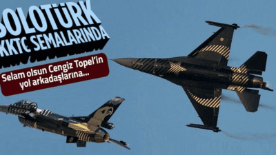 Türk Hava Kuvvetlerinin gösteri ekibi SOLOTÜRK, KKTC'nin 41. kuruluş yıl