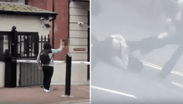 Londra'da Türk Konsolosluğu önünde Kur'an-ı Kerim yakan eylemci, olayı görüp