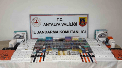 Antalya’nın Aksu ve Manavgat ilçelerinde gerçekleştirilen kaçakçılık operasyonları sonucu 200