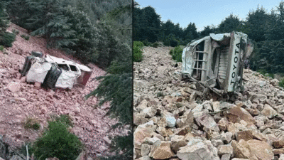 Gaziantep'in İslahiye ilçesinde, uçuruma devrilen pikaptaki 3 kişi hayatını kaybetti,
