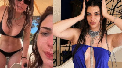 Derin Talu, annesi Defne Samyeli ve ablası Deren Talu ile