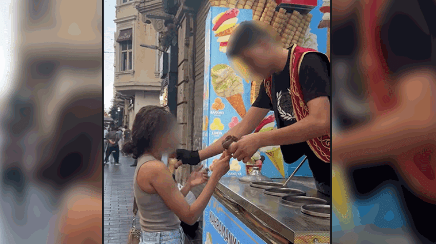 Beyoğlu'nda bir dondurmacı külah oyunu bahanesiyle bir kadın turisti taciz