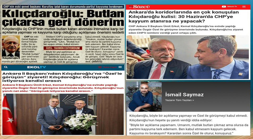Eski CHP Genel Başkanı Kemal Kılıçdaroğlu’nun, kendisi hakkında “yakın çevresi”ne