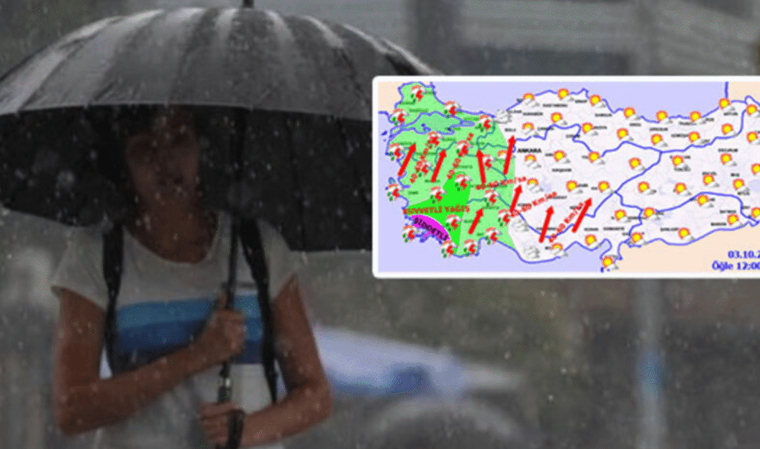Meteoroloji'den alınan bilgiye göre Marmara, Ege ve Akdeniz'de kuvvetli sağanak