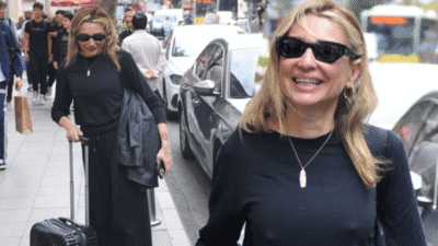 Bilge Öztürk, Nişantaşı’nda bavuluyla dolaşırken görüntülendi. İstanbul’a işleri için gelen