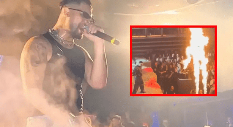 Dün akşam Lvbel C5’in İstanbul’da verdiği konserde sahneye atlamaya çalışan