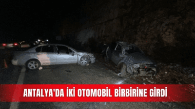 Antalya Turunçova-Elmalı yolu üzerinde iki otomobilin çarpışması sonucu meydana gelen