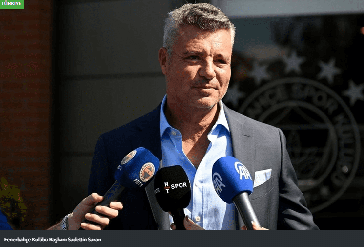 Fenerbahçe Kulübü Başkanı Sadettin Saran, uyuşturucu testinin pozitif çıkmasının ardından
