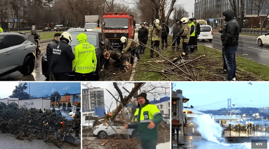 İstanbul'da bugün lodos fırtınası etkili oldu. Rüzgarın hızı yer yer