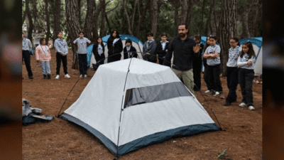 Antalya Büyükşehir Belediyesi'nin izcileri, Gençlik Kampı Eğitim Merkezi'nde düzenlenen kaynaşma