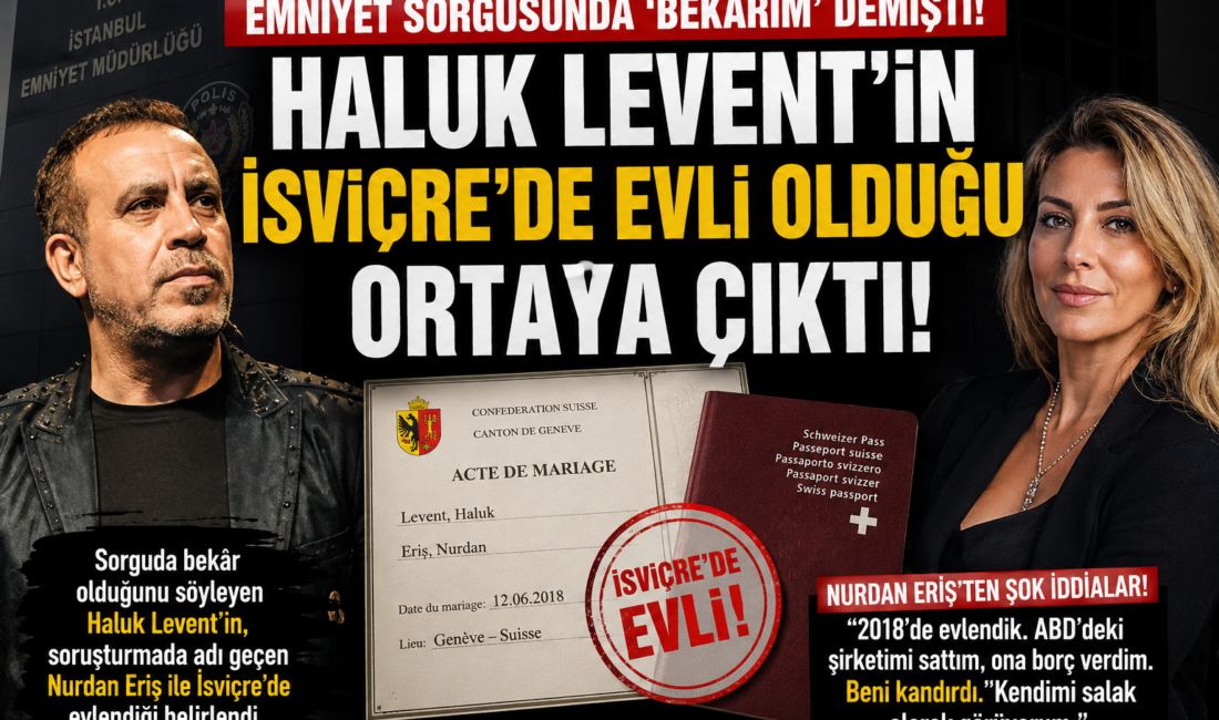 Haluk Levent’in eşi de sevgilisi de şüpheli… İsviçre’de evlendiği Nurdan Eriş: Kendimi salak gibi hissediyorum Emniyet sorgusunda yapılan kimlik tespitinde bekâr olduğunu söyleyen Haluk Levent’in,