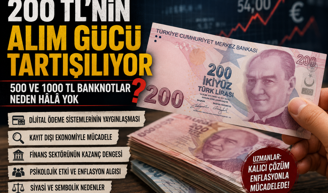 Türk lirasındaki değer kaybı ve yüksek enflasyon, 200 TL'nin satın