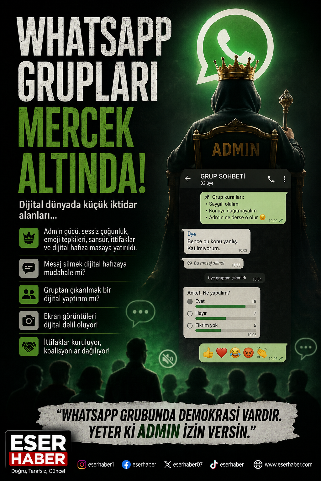 WhatsApp grupları yalnızca mesajlaşma ve haberleşme alanları olmaktan çıkarken, grup