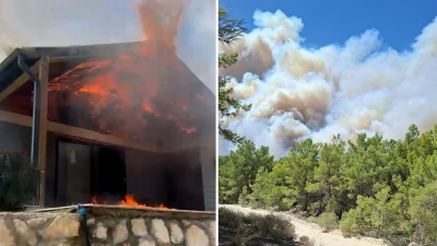 Muğla’da başlayan orman yangını Antalya’ya sıçradı! Bazı evler alevlere teslim Muğla'nın Seydikemer ilçesinde başlayan yangın, şiddetli rüzgar nedeniyle Antalya'nın Kaş