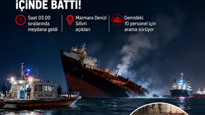 Marmara Denizi’nde Gemi Faciası: Rulo Sac Yüklü Gemi Çarpışmanın Ardından Dakikalar İçinde Battı! Marmara Denizi Silivri açıklarında sabaha karşı saat 03.00 sıralarında korkunç