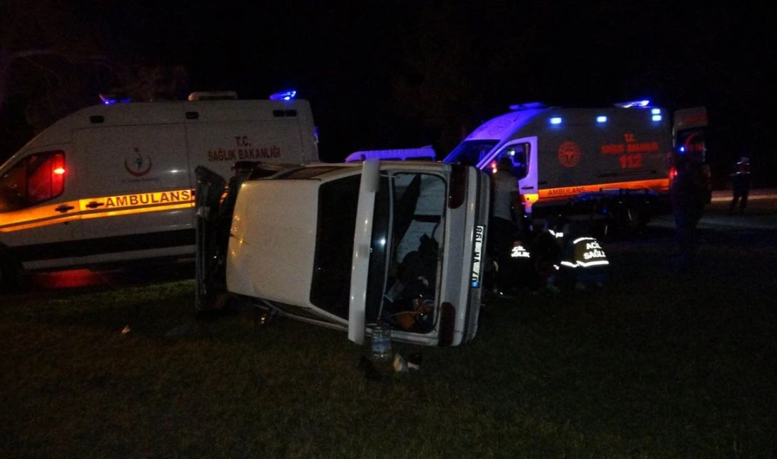 Refüj bordürüne çarpan otomobil takla attı Antalya'nın Manavgat ilçesinde refüj bordürüne çarptıktan sonra takla atarak devrilen