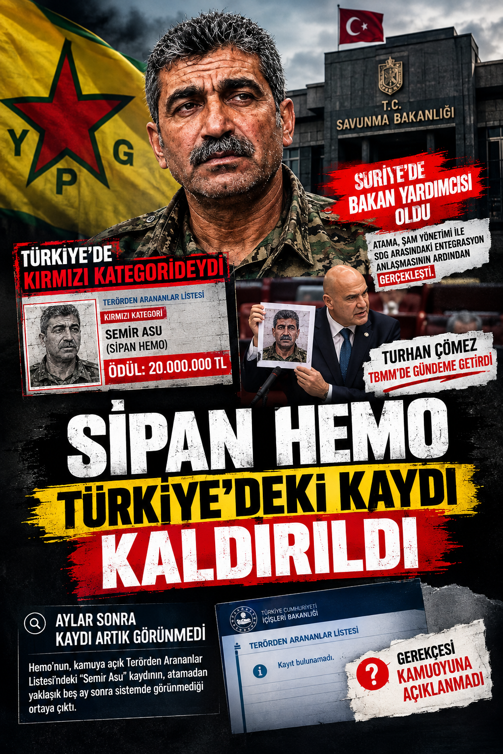 Suriye Savunma Bakan Yardımcılığına getirilen Sipan Hemo kod adlı Semir