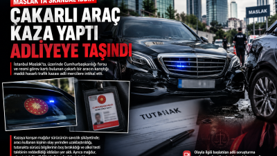 Maslak’ta Cumhurbaşkanlığı forsu ve resmi görev kartı bulunduğu belirtilen çakarlı